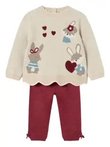 Комплект с брюками с принтом Mayoral, бежевый