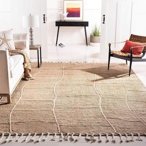 Ковер SAFAVIEH, 275 x 366 см, Natural Fiber Collection, Natural, ручной работы в деревенском стиле с плетеными кистями из джута, идеально подходит для помещений с высокой проходимостью в гостиной, спальне (NF105B)