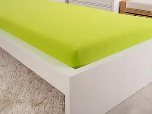 Простыня на резинке детская джерси EXCLUSIVE 70x140 см салатового цвета TEXTILOMANIE