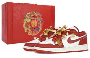 Jordan Кроссовки Air 1 противоскользящие износостойкие низкие винтажные баскетбольные женские red