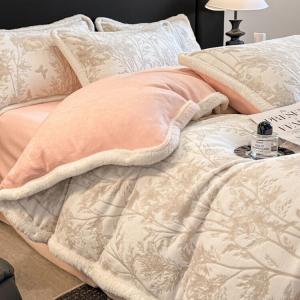 LUOLAI HOME Комплект постельного белья, 4 предмета, простыня на резинке 180 см, серый Yudie