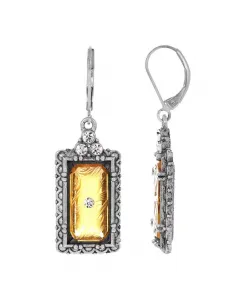Женские серьги из оловянно-серебристого сплава с кристаллами 2028, yellow