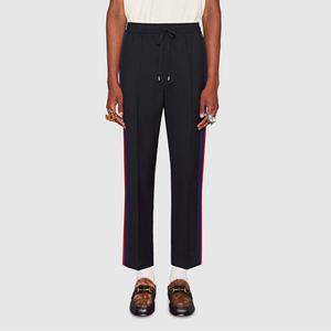 Брюки мужские Gucci Wool Cropped, черный / красный / синий