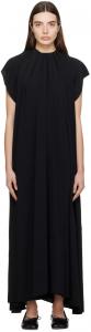 Черное асимметричное платье-макси Mm6 Maison Margiela