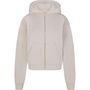 Толстовка с капюшоном на молнии SKIMS COTTON FLEECE CLASSIC ZIP UP HOODIE женская цвет камень