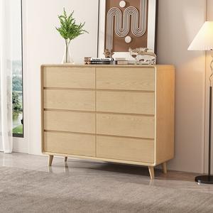 Mikemijia Комод 120х40х98,6 см для гостиной и спальни из массива дерева, настенный, большой объем, цвет натуральное дерево, сборка на месте