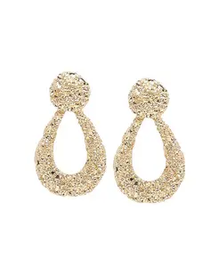 Женские золотые текстурированные серьги-капли Sohi, gold