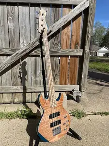 Бас-гитара JLC Guitars Anaheim - Натуральный, Аквамариновый металлический