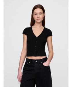 (W) Укороченный кардиган в рубчик