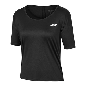 Skechers Футболка с рукавом дроп-шелдер женская черная 0018