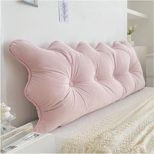 HBXNMOC Вельветовая клиновидная подушка для кровати Pink
