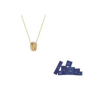 Кристальное ожерелье для женщин с золотым покрытием Swarovski