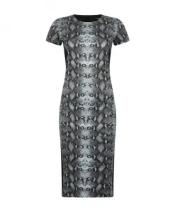 Платье миди со змеиным принтом Roberto Cavalli, черный