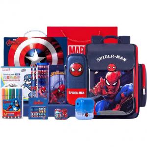 Disney Полиэстеровая модная разгрузочная книжная сумка для маленьких детей синий красный, Cool Spider-Man+Learning Stationery