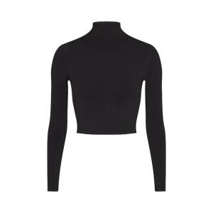 Топ NikeSKIMS Vintage Seamless Mock Neck Crop Top, Obsidian