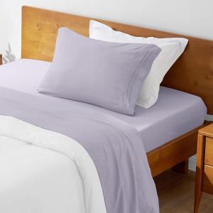 Mellanni Комплект постельного белья, размер Twin, лавандовый и белый, в комплекте простыня и пододеяльник