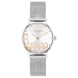 COACH Часы PERRY PELLY Collection Wrist Watch Quartz Movement Stainless Steel Watchband 28mm Silver Dial Women's Watch