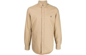 Рубашка с длинным рукавом с вышивкой Pony Polo Ralph Lauren, хаки