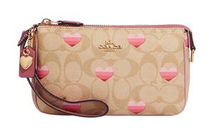 Нолита Искусственная Кожа Клач, Сумка Через Плечо, Вечерняя Сумка, Запястная Сумка Маленький Размер Женская Коричневая и Розовая COACH