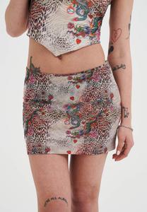 Мини-юбка DRAGON REPEAT - A-line skirt Ed Hardy, бежевый
