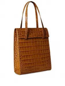 Маленькая сумка на плечо с тиснением под кожу крокодила Blame Lilac, коричневый