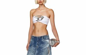Женский топ без бретелей белый DIESEL
