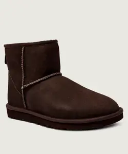 Мужские зимние угги Ugg m classic mini кожаные, коричневый
