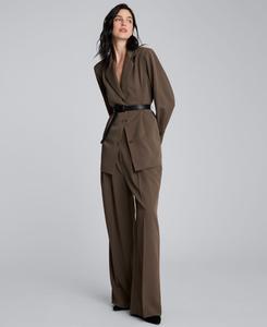 Женский мягкий блейзер с тремя пуговицами и поясом Kenneth Cole, Pewter Green