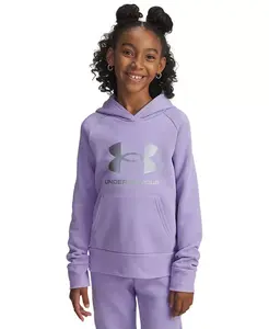 Детская толстовка с капюшоном Rival Long Sleeve Shimmer для девочек 6-16 лет Under Armour, фиолетовый