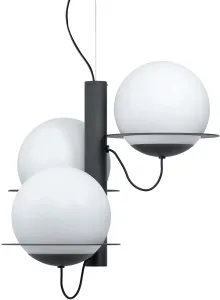 Подвесной светильник EGLO "SABALETE", 3 лампочки, лампа E27 | без лампочки, подвесной светильник, подвесной светильник, с регулируемой яркостью Ø 46,5 см, черно-белый