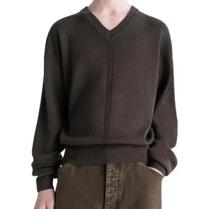 Джемпер с v-образным вырезом Lemaire, Dark Cocoa