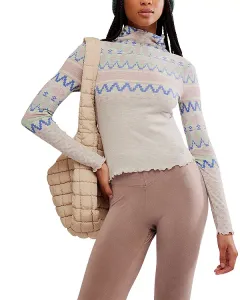 Футболка с надписью «Свободные люди, дыши легко» Free People, серый