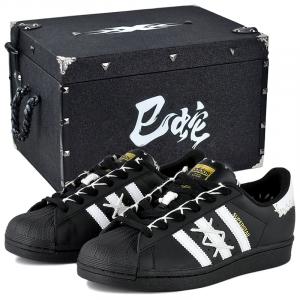 Adidas Originals SUPERSTAR противоскользящие износостойкие низкие скейтерские кроссовки унисекс черно-белые - черно-белые в подарочной коробке премиум-класса 3