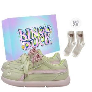 BINGO DUCK Женские противоскользящие скейтерские кеды низкие зеленые + эксклюзивная коробка для обуви + носки в подарок, цвет Green+Exclusive Shoe Box+Gift Socks