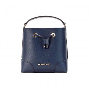 Сумка-ведро через плечо Mercer Small Navy Pebbled Leather Michael Kors