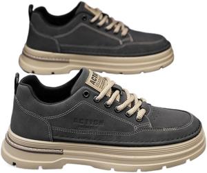 Мужские ботинки Qacksv с мягким носком, оксфордская кожа, стильные, вечерние, противоскользящие, удобные, повседневные прогулочные туфли, серый