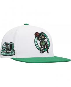 Мужская белая двухцветная бейсболка с блестящим логотипом Boston Celtics Soul Logo Mitchell & Ness, белый
