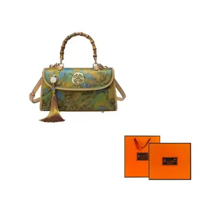 PAYOT Женская сумка через плечо среднего размера из бамбука бирюзового цвета, Bamboo Turquoise