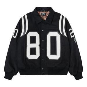 Куртка 80 wool varsity jacket 'black' Stussy, черный