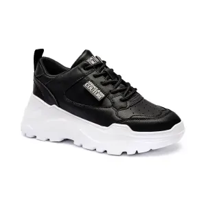 Кроссовки с добавлением кожи Versace, черный