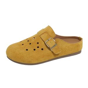 NANJIREN Женские тапочки с закрытым носком из ЭВА — желтые, цвет Yellow