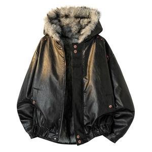 ZIAREL Пуховик Unisex Black Hooded Thickened