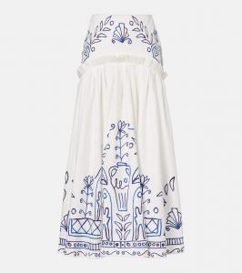 X LRNCE Leela юбка макси из хлопка с принтом Alémais, Cream