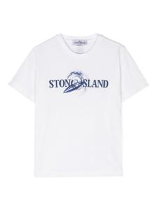 Stone Island Junior футболка с логотипом, белый