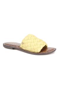 Women's Griffin Woven Slide Sandal In Butter Yellow Leather Sam Edelman