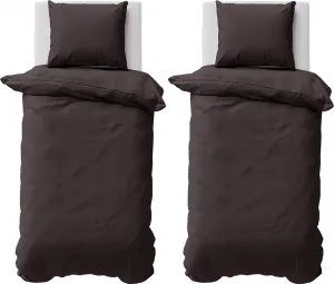 Постельное белье 155x220 см, пододеяльник 100% хлопок перкаль, однотонный, коричневый, комплект постельного белья из 4 предметов Visaggio