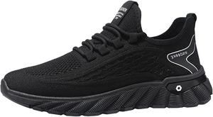 Мужские повседневные модные кроссовки Нескользящие легкие шнурованные удобные противоскользящие ботинки Мужская защитная обувь Generic, черный