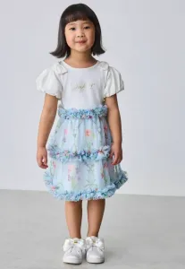 Платье повседневное, прямого кроя, с цветочным принтом и оборками. Baker By Ted Baker, Blue