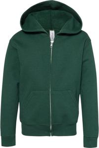 Толстовка с капюшоном JERZEES NuBlend Youth на молнии, цвет forest