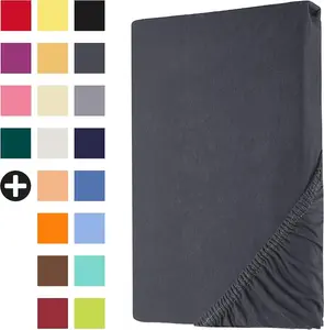 Простыня на резинке из джерси 100% хлопок 120 х 200 см, цвет антрацит Celesta